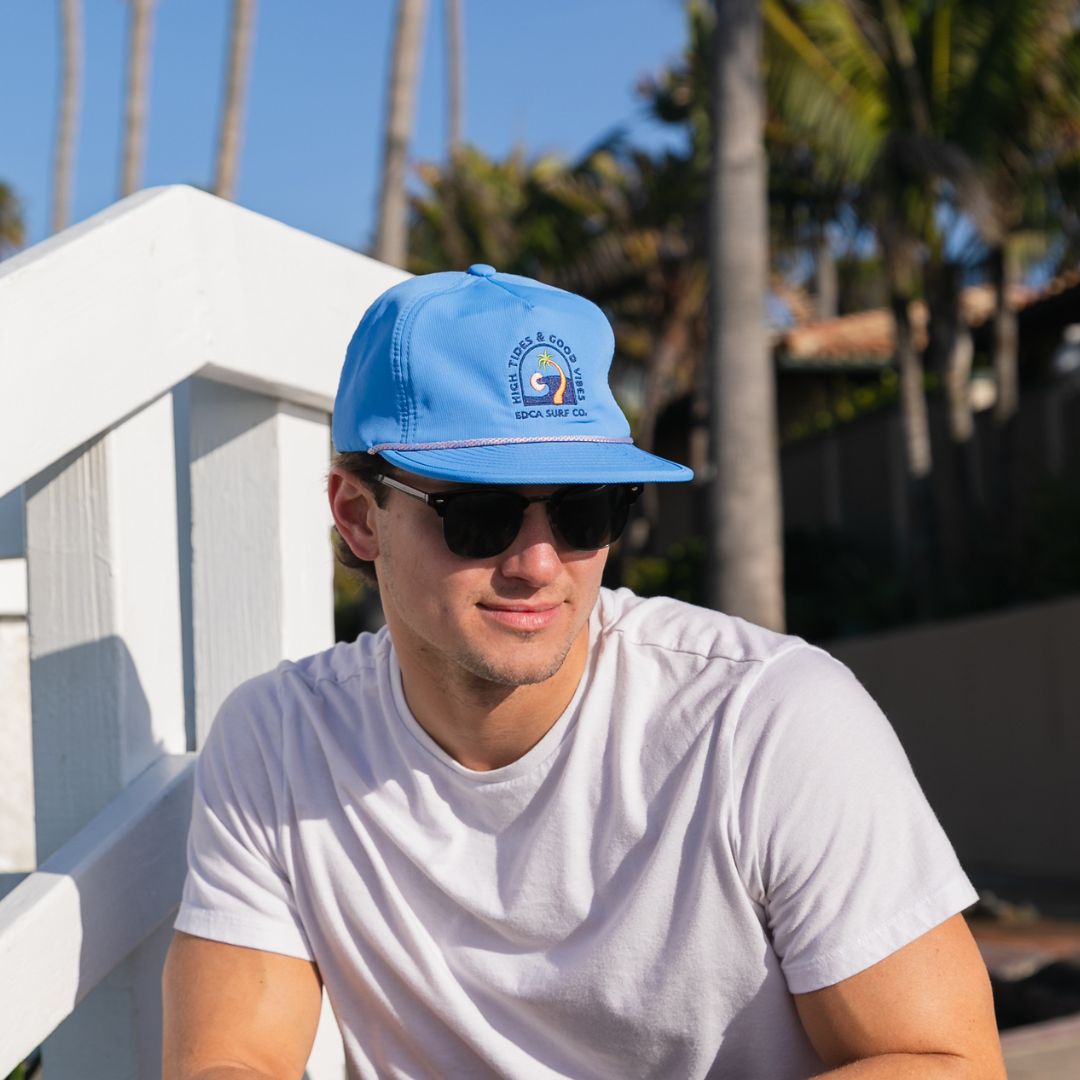 Light Blue Matador Crushable Snapback Hat from Everyday California in the sunshine of San Diego 