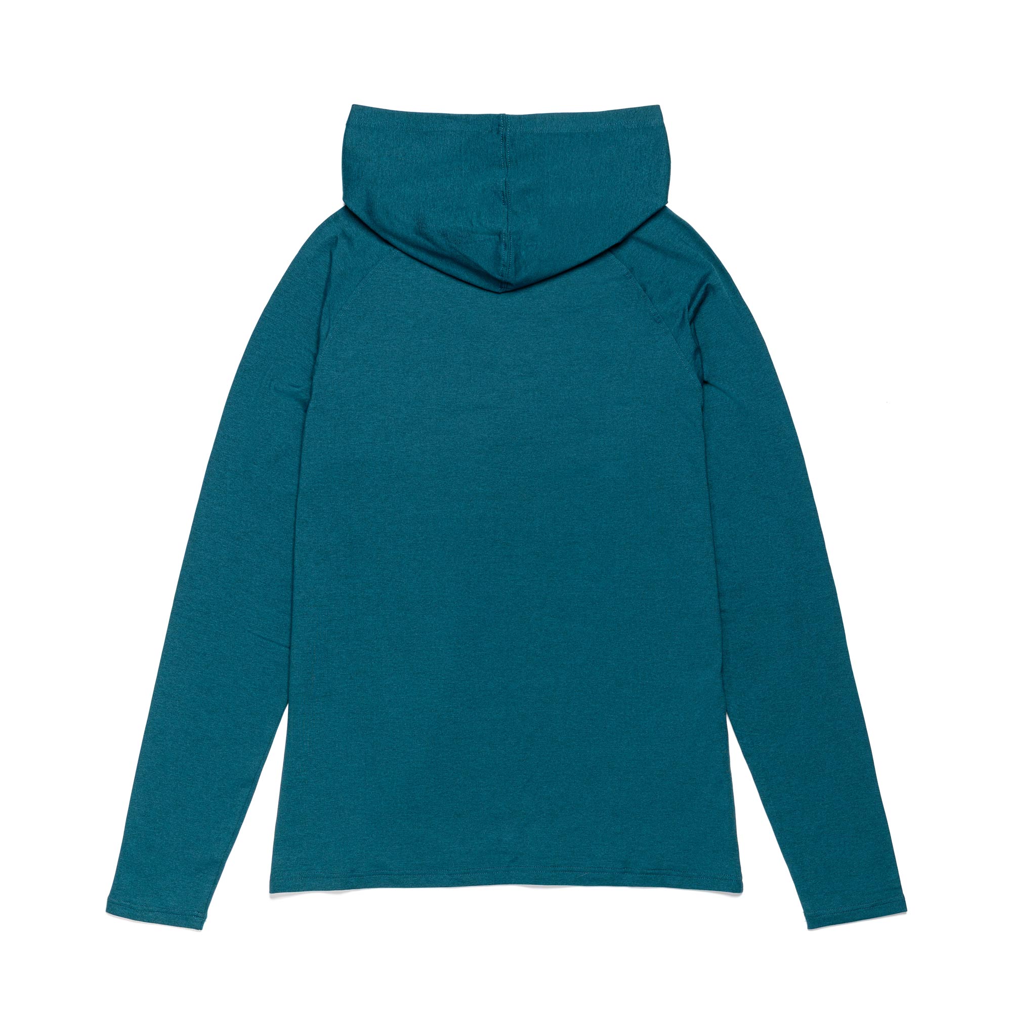 Teal sand-resistant UPF50+ hoodie on a white background