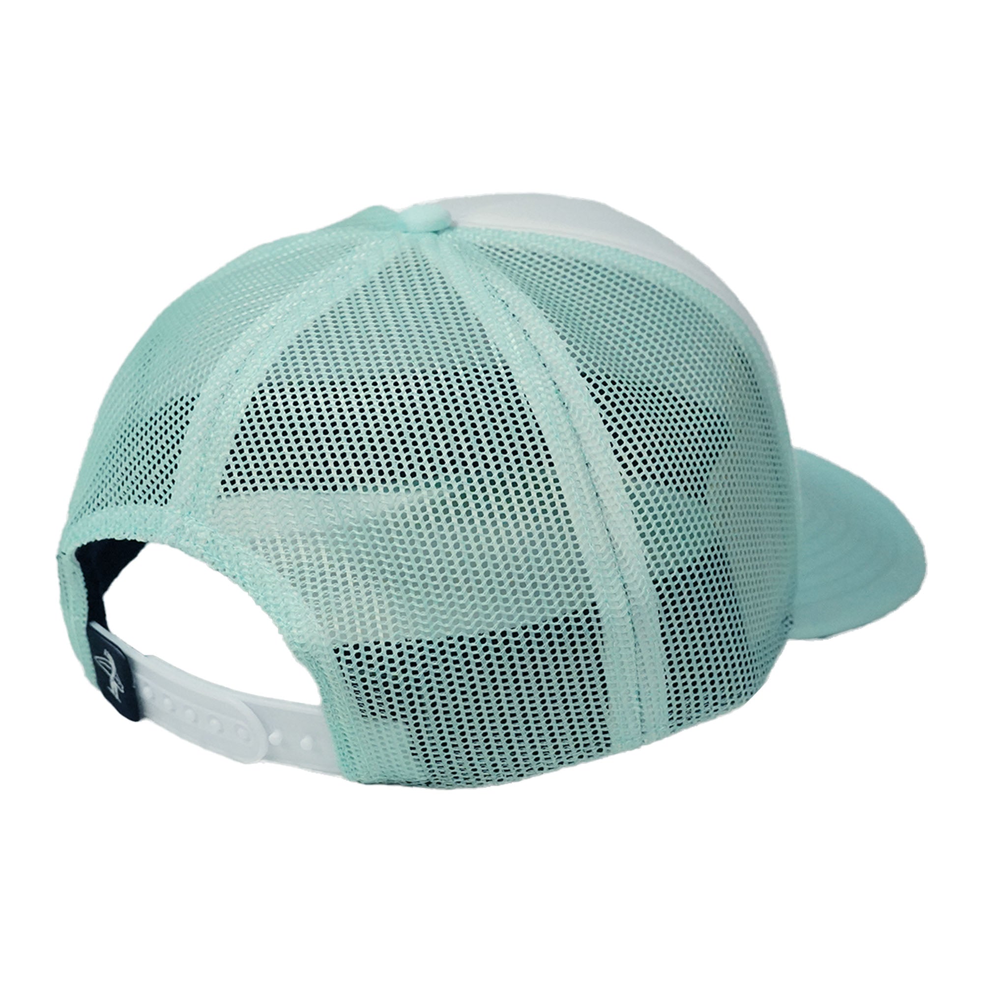 Light blue mesh cap on a white background