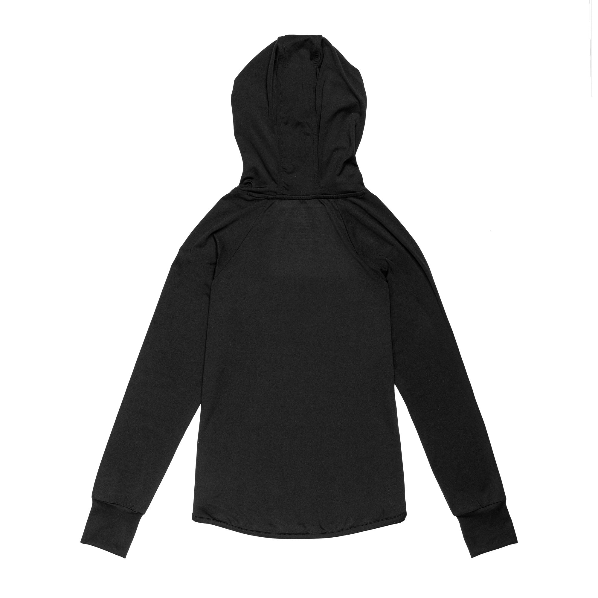 back of La Marina Everyday California Black sand resistant hoodie on a white background