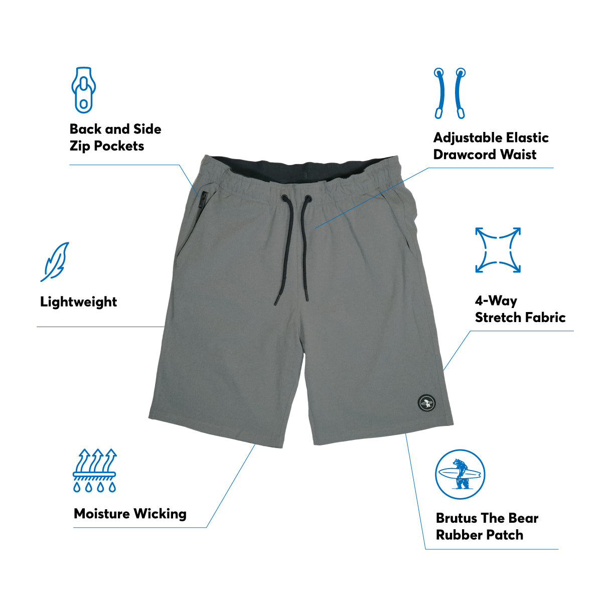 Lazy Daze Performance Lounge Shorts product highlights and callouts. 