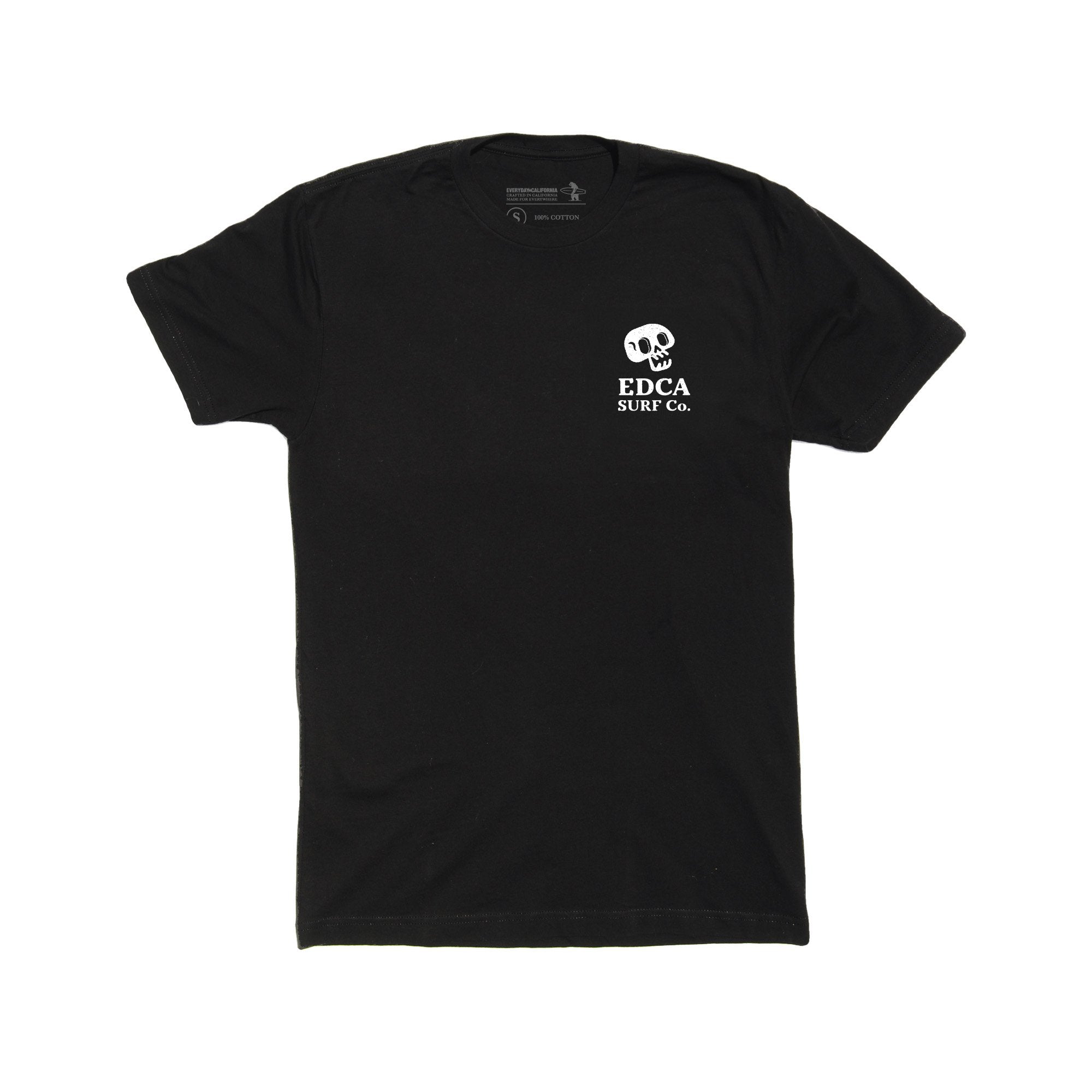 Summer is Forever front side. Cartoon style skull is featured in the top right with EDCA Surf C. written underneath.