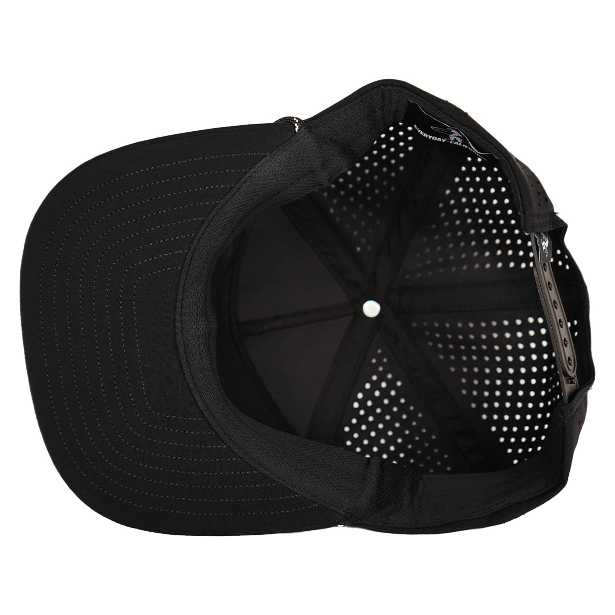Inside of black Bombora Everyday California snapback hat
