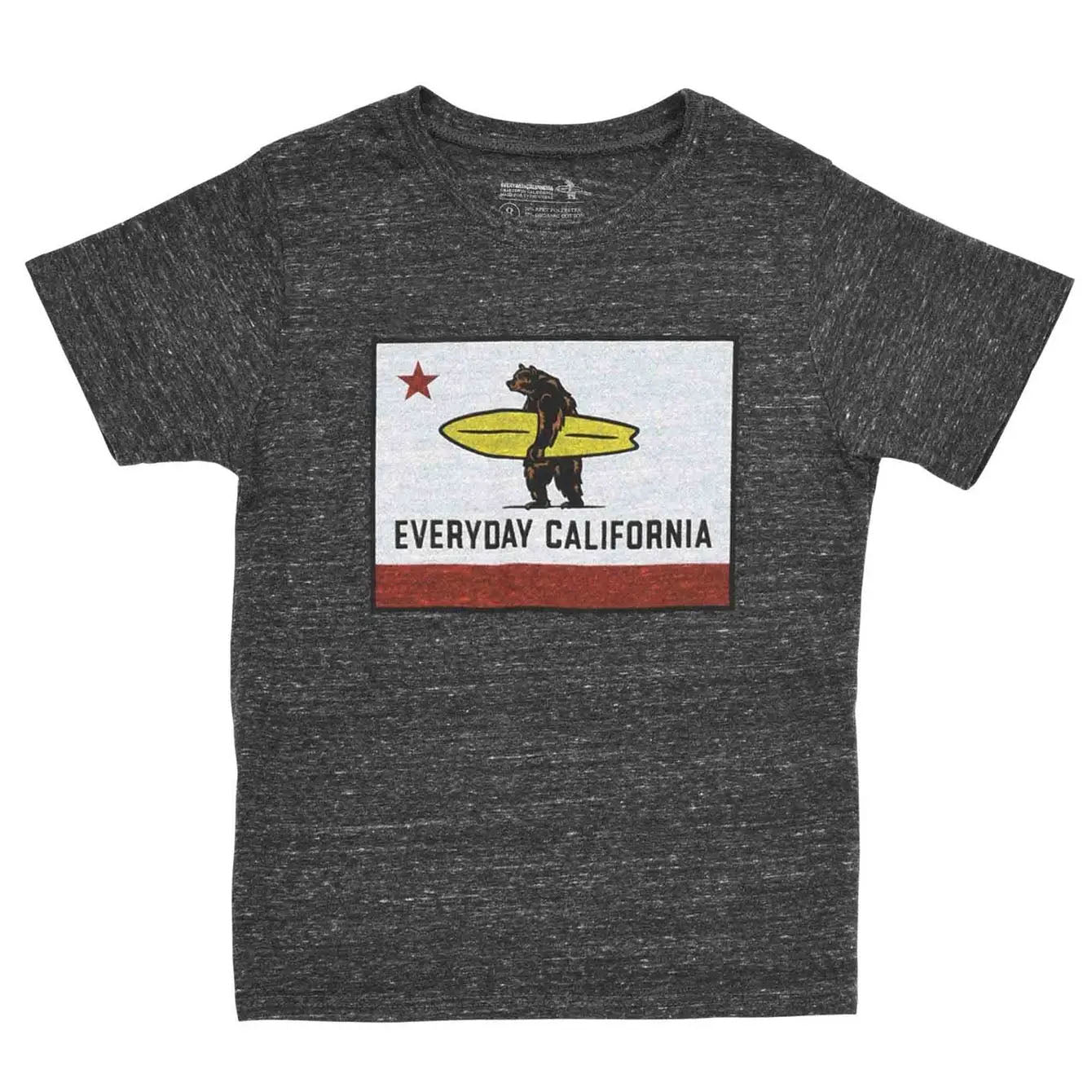 Everyday California El Joven Tee Charcoal - Classic California shirt for kids featuring the California Grizzly