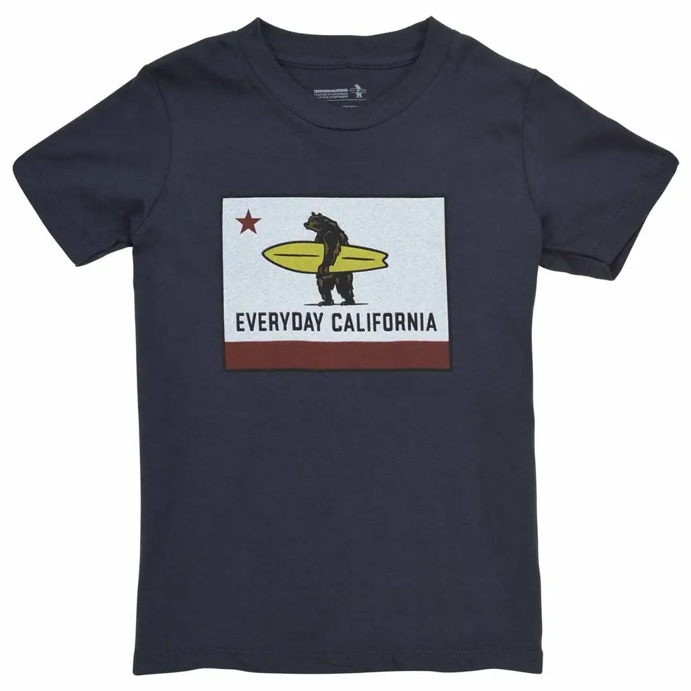 Everyday California El Joven Tee Ocean - Classic California shirt for kids featuring the California Grizzly