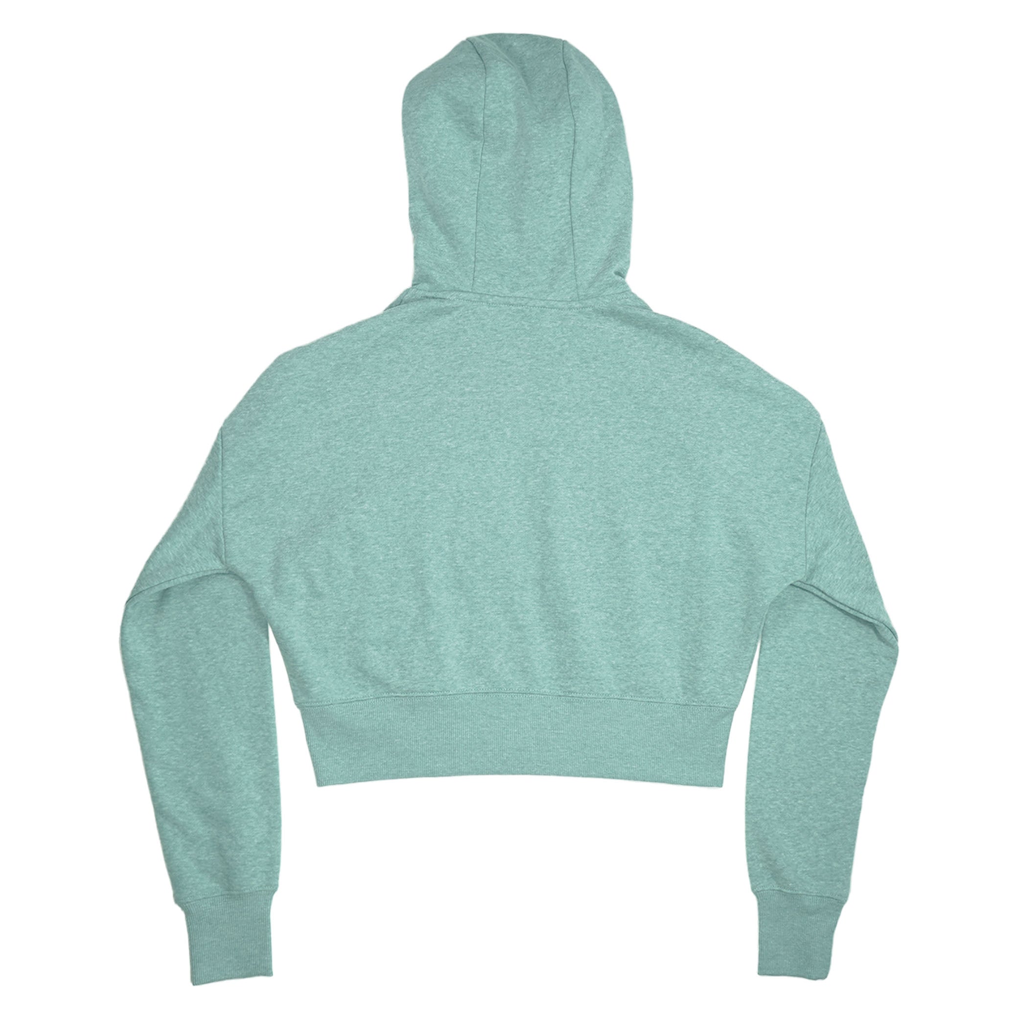 Light blue cropped hoodie on a white background