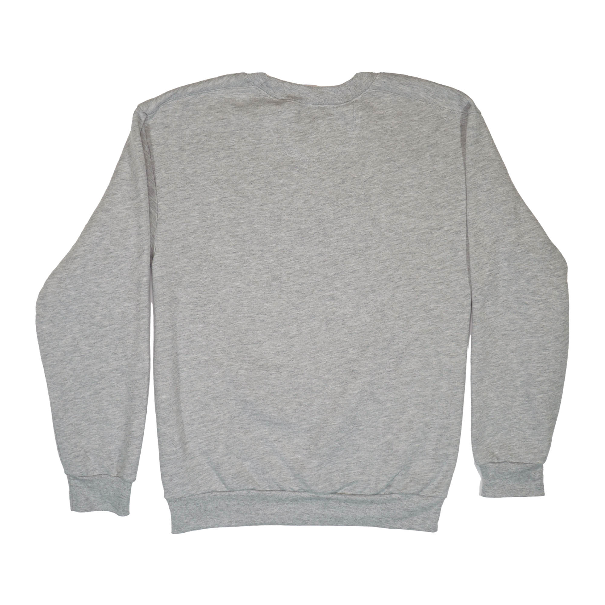 Back view of grey crewneck