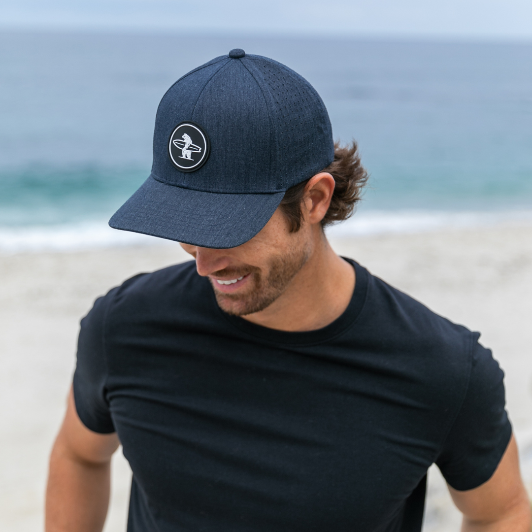 Male model wearing navy blue Everyday California Diego hat