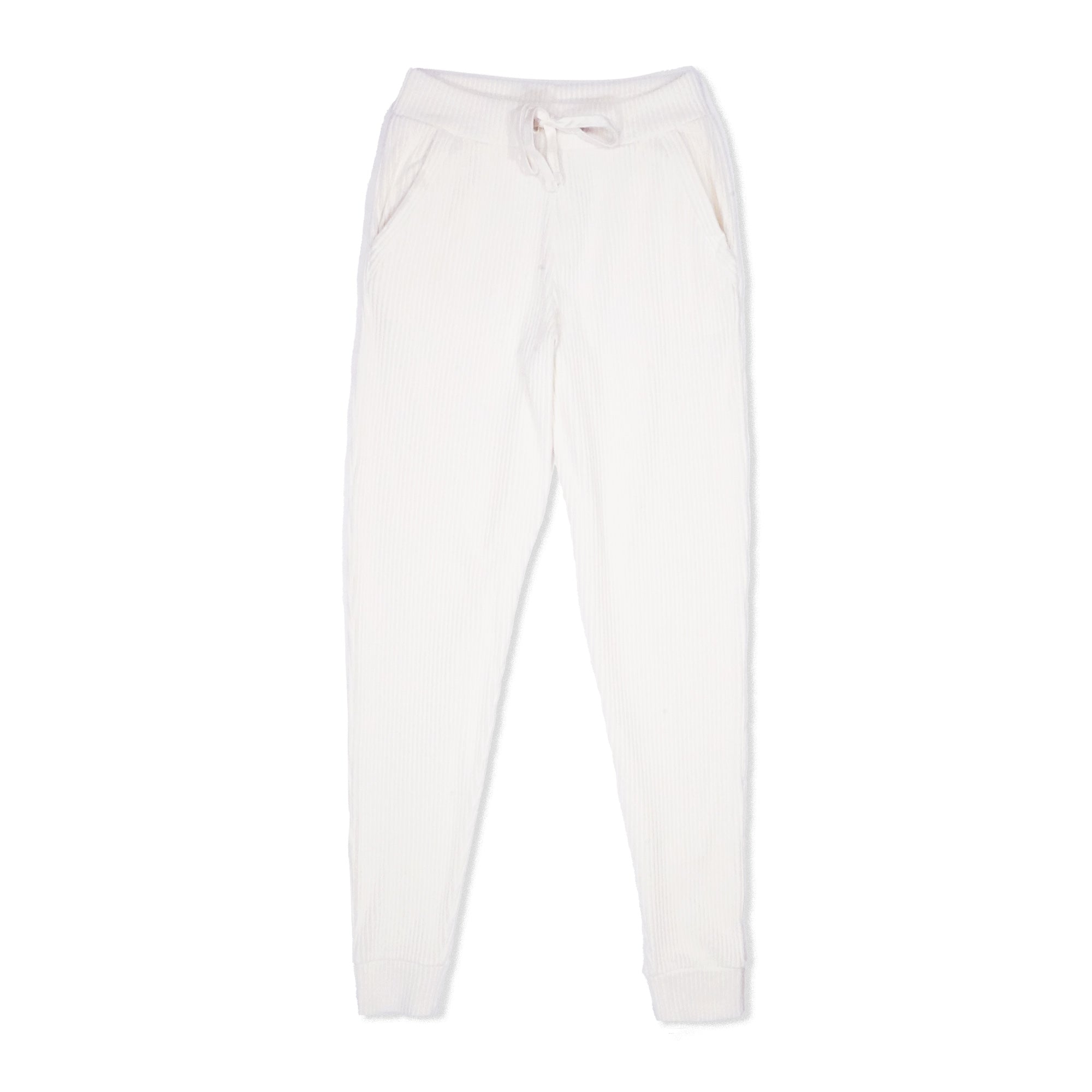 White Everyday California ribbed women's joggers