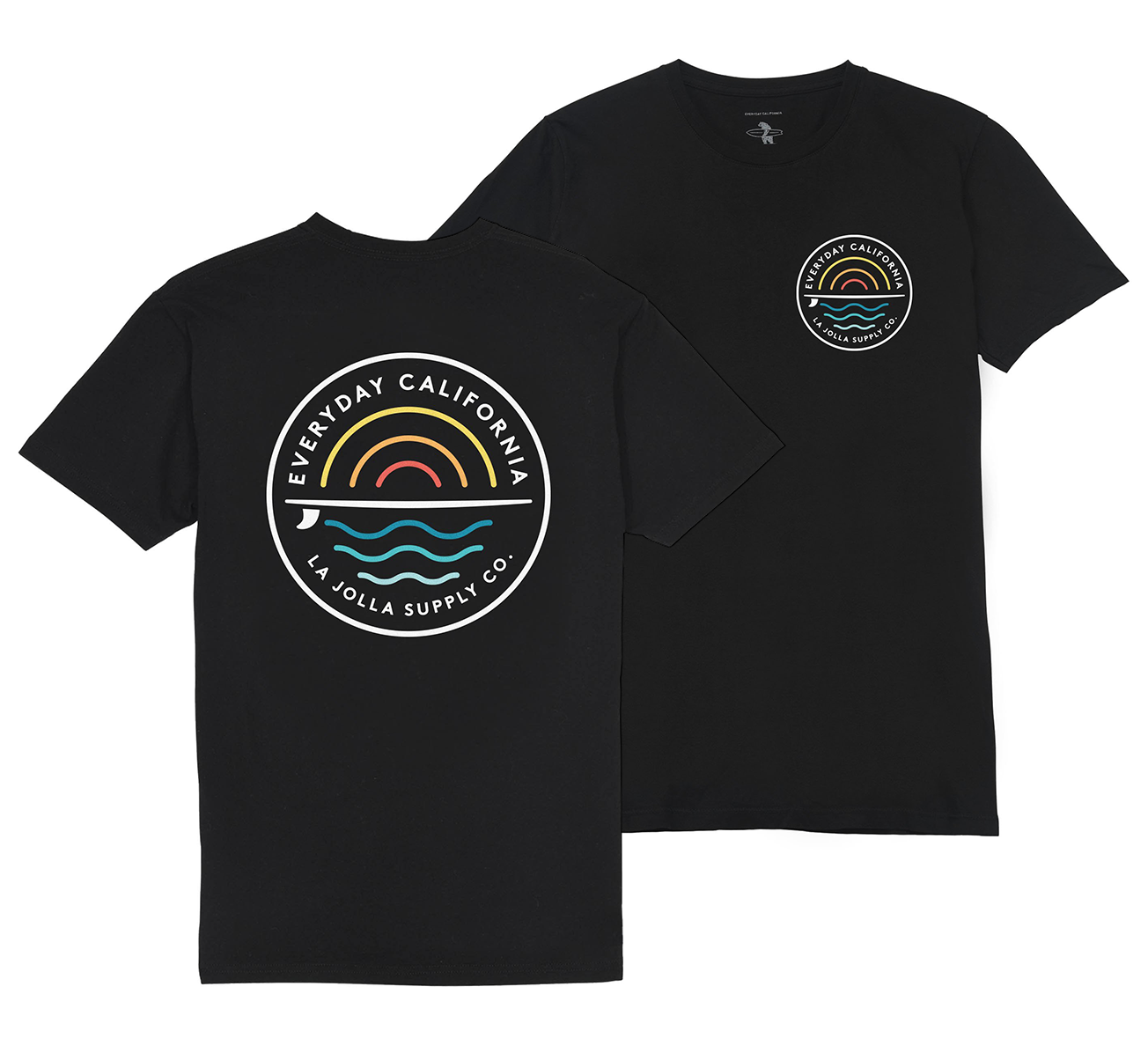 Everyday California’s best selling Cabrillo tee. Pretend that summer never has to end with this relaxed fit tee. Sun, surf and sea graphic on the front and back.