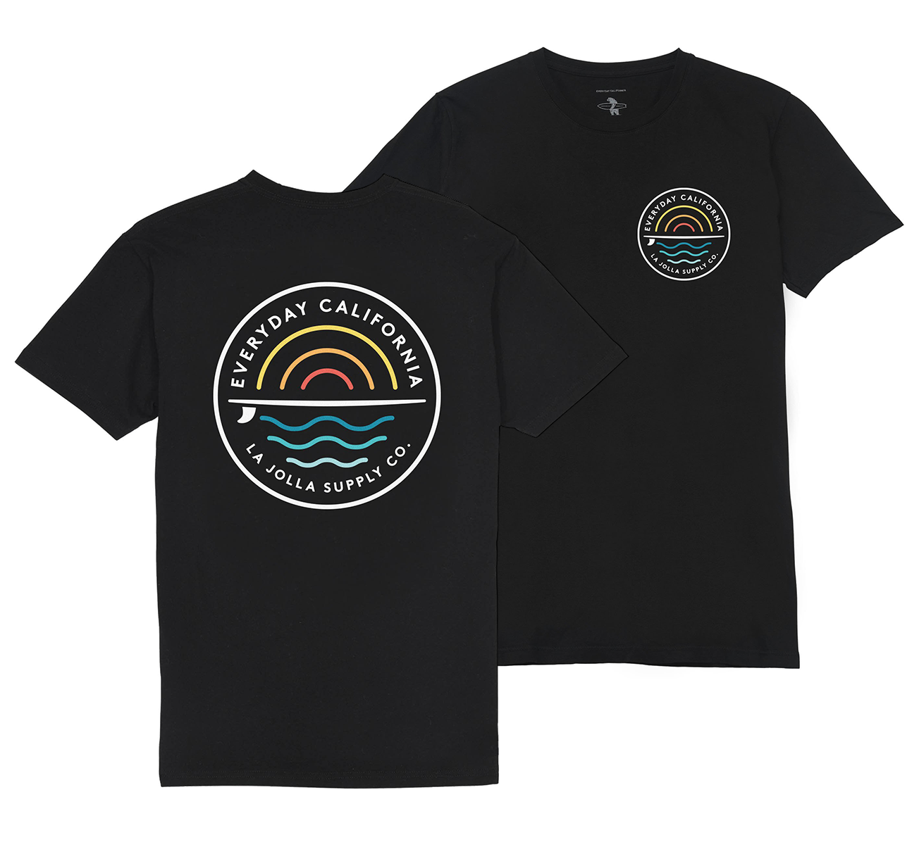 Everyday California’s best selling Cabrillo tee. Pretend that summer never has to end with this relaxed fit tee. Sun, surf and sea graphic on the front and back.  