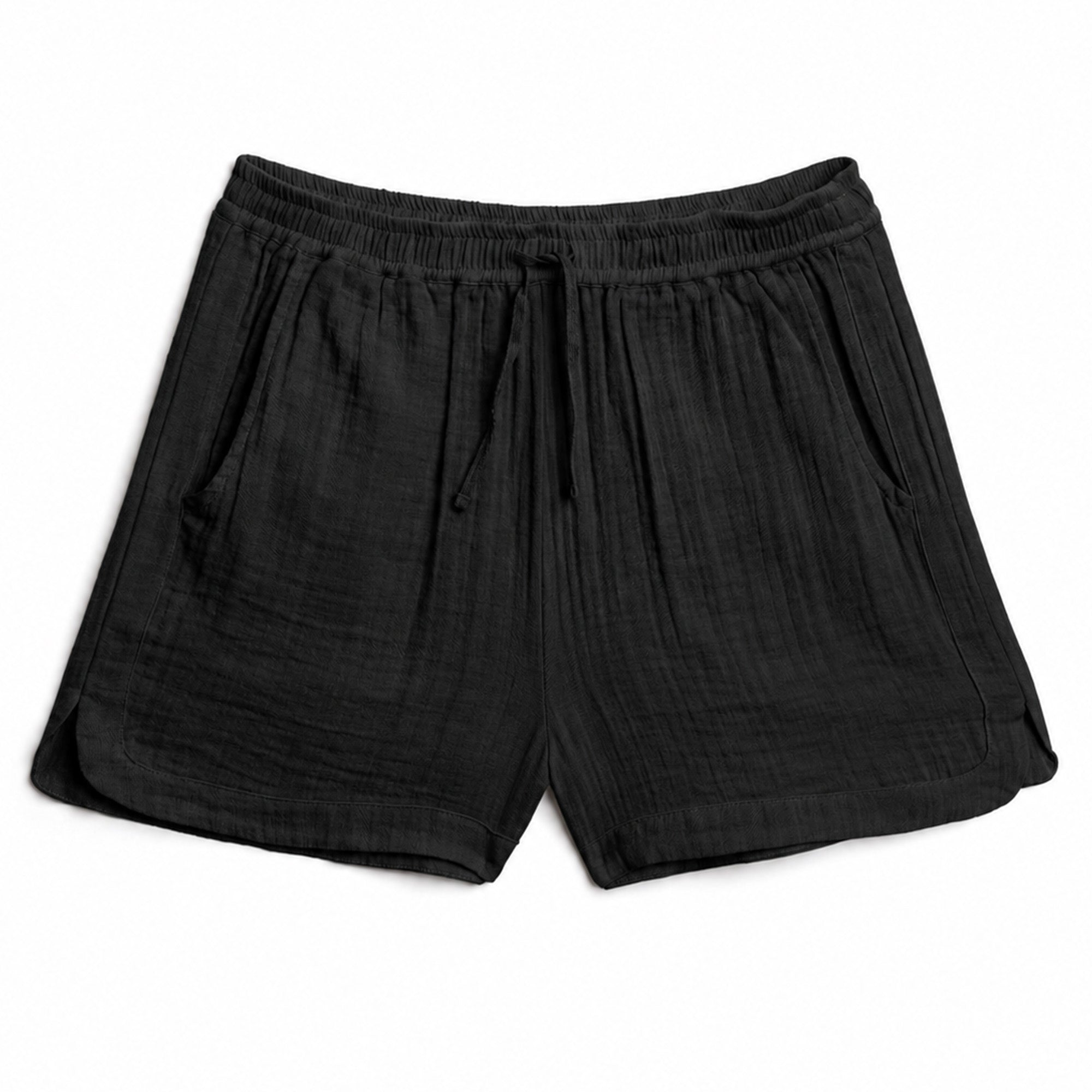 Black shorts on a white background
