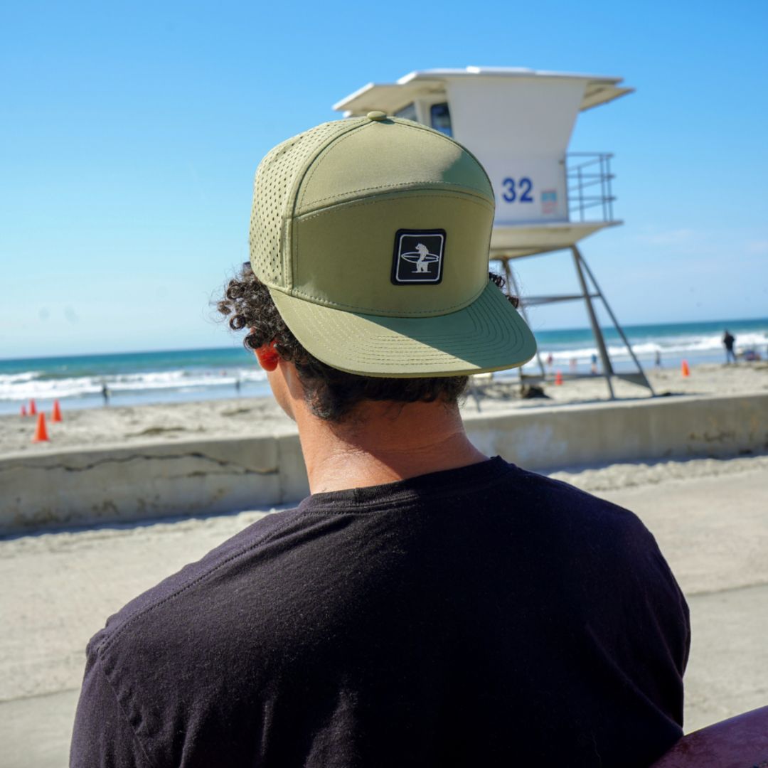 the sage cormorant hat in front of lifeguard tower 32 enjoying the sunshine in California 