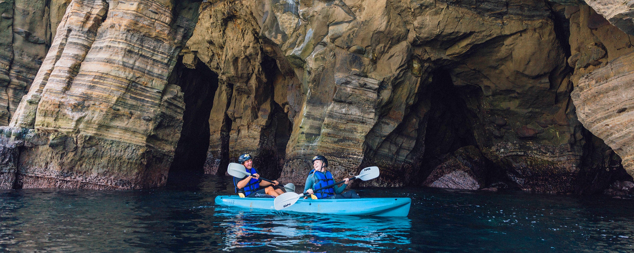 Everyday California Kayak Rentals laughing and having a good time at the La Jolla Ecological Reserve