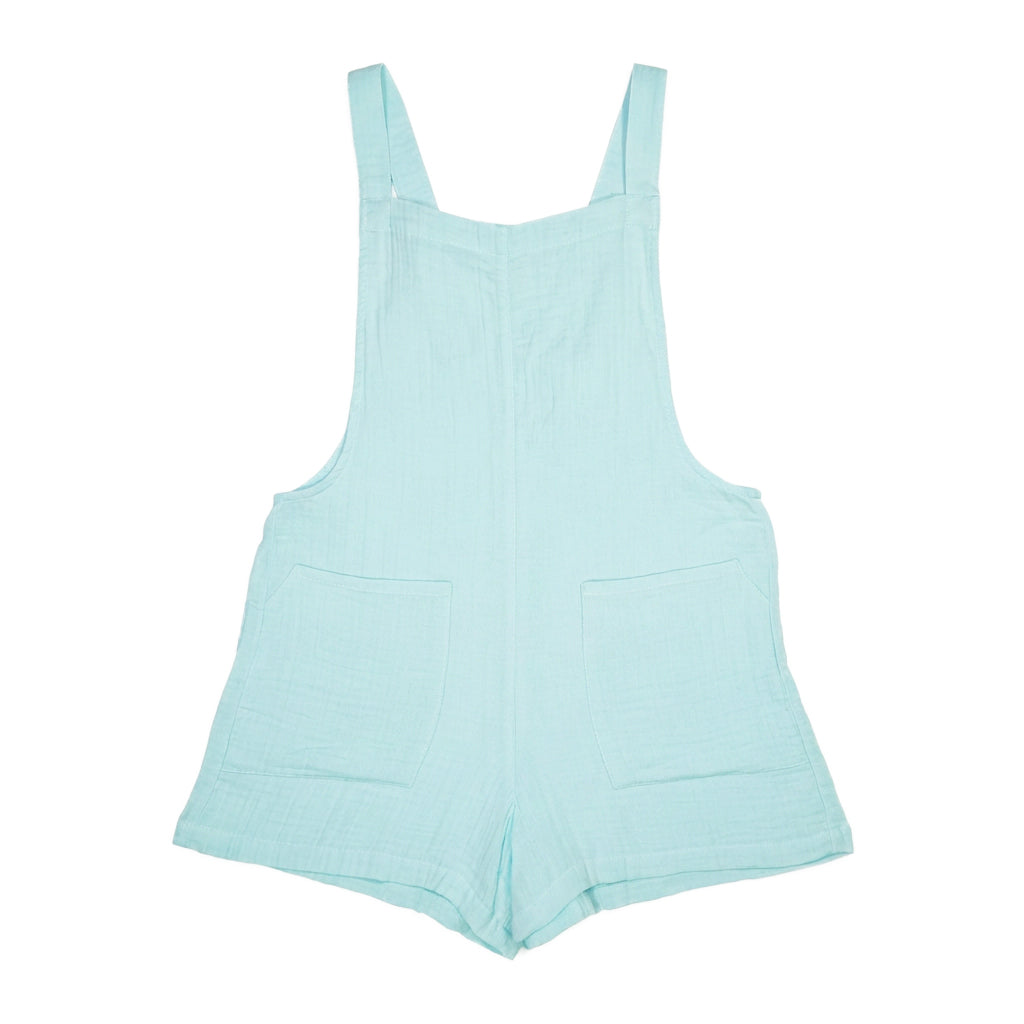 Light blue romper on a white background