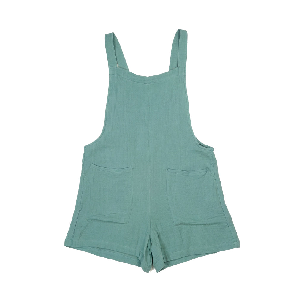 Green overalls on a white background