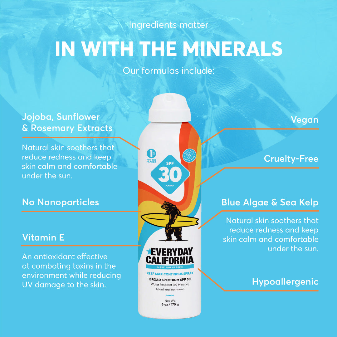 Spray continuo de protector solar Mineral SPF 30 Reef Safe
