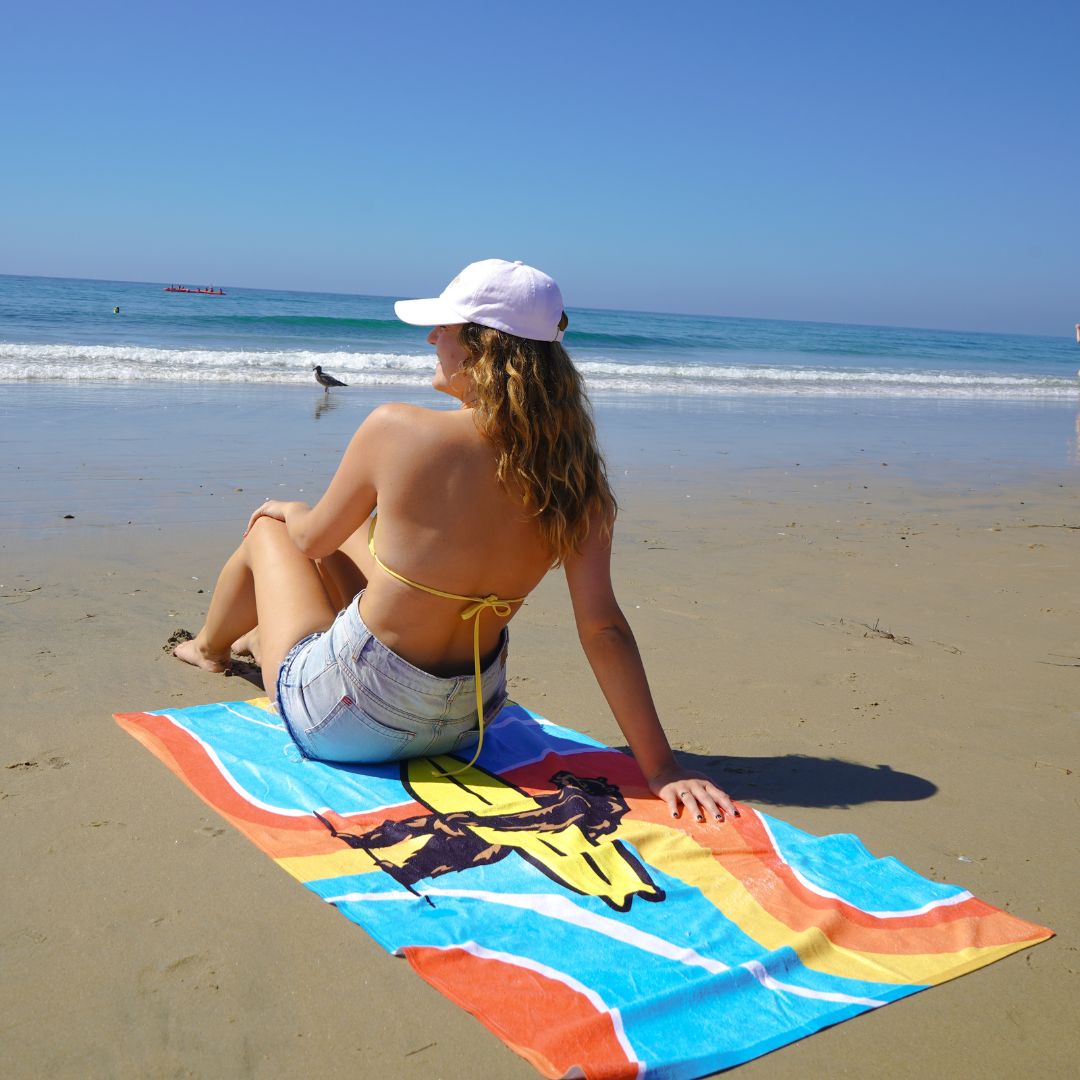 70s Brutus Towel on the beach