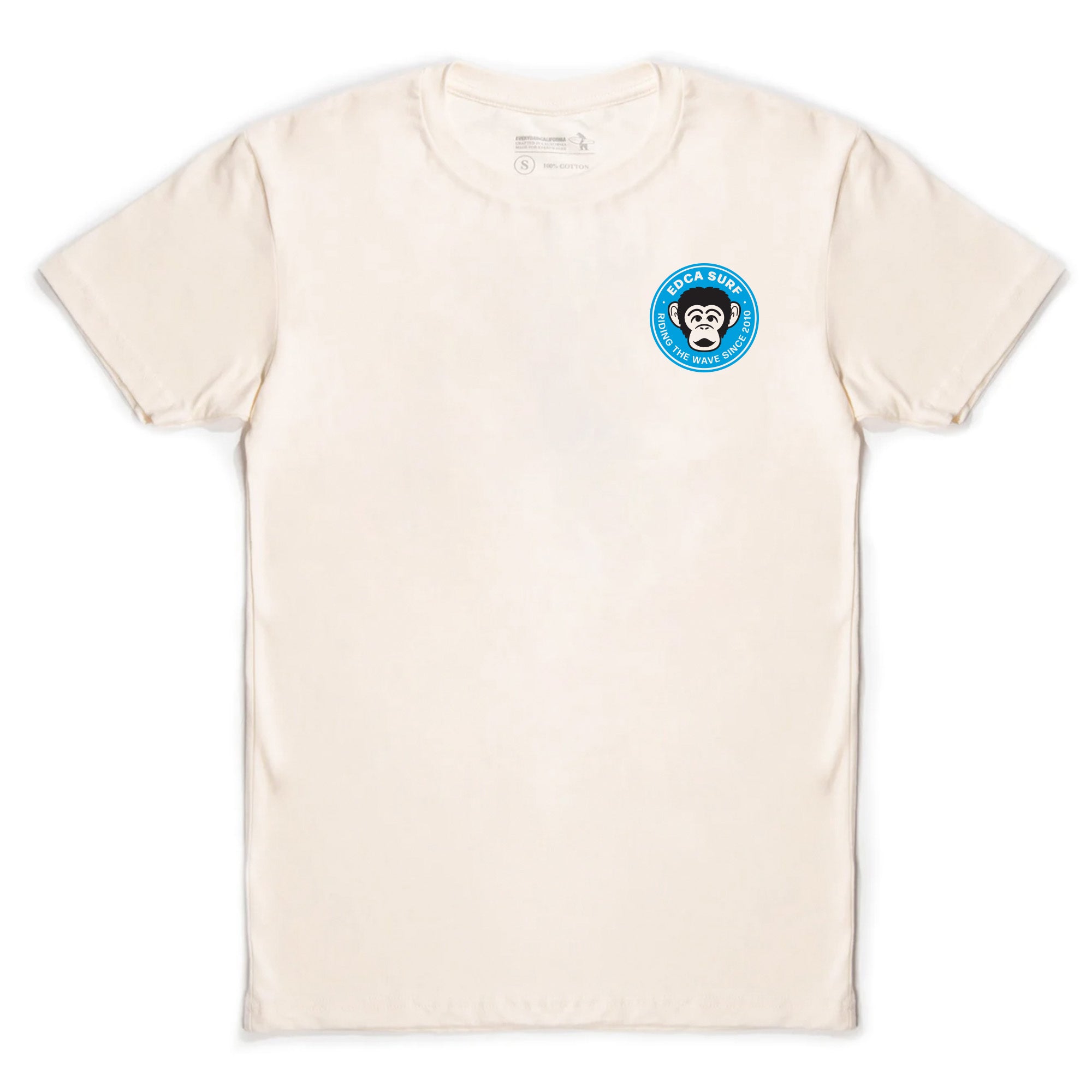 Tan Everyday California shirt with monkey logo on front right chest