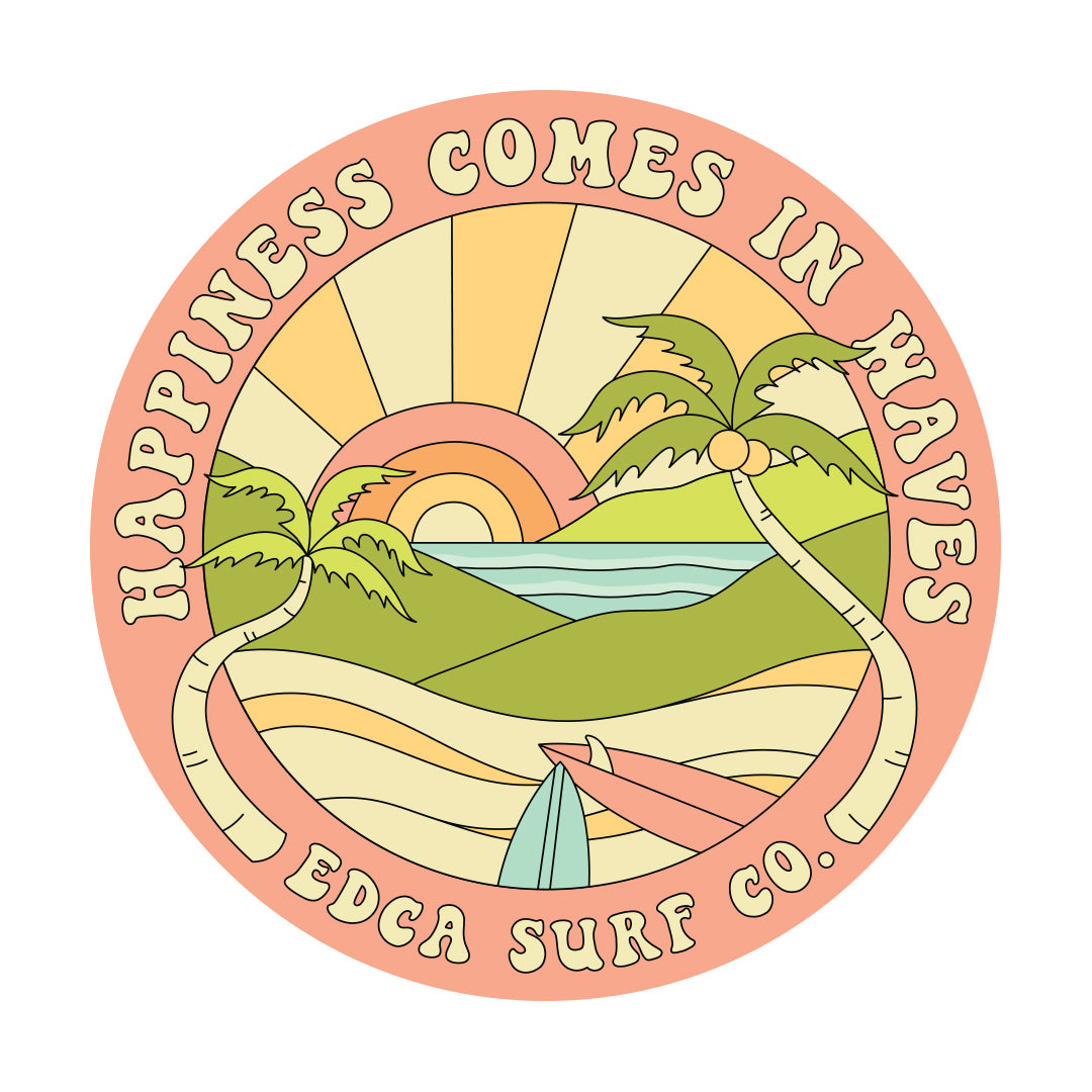 Happiness Comes in Waves Sticker